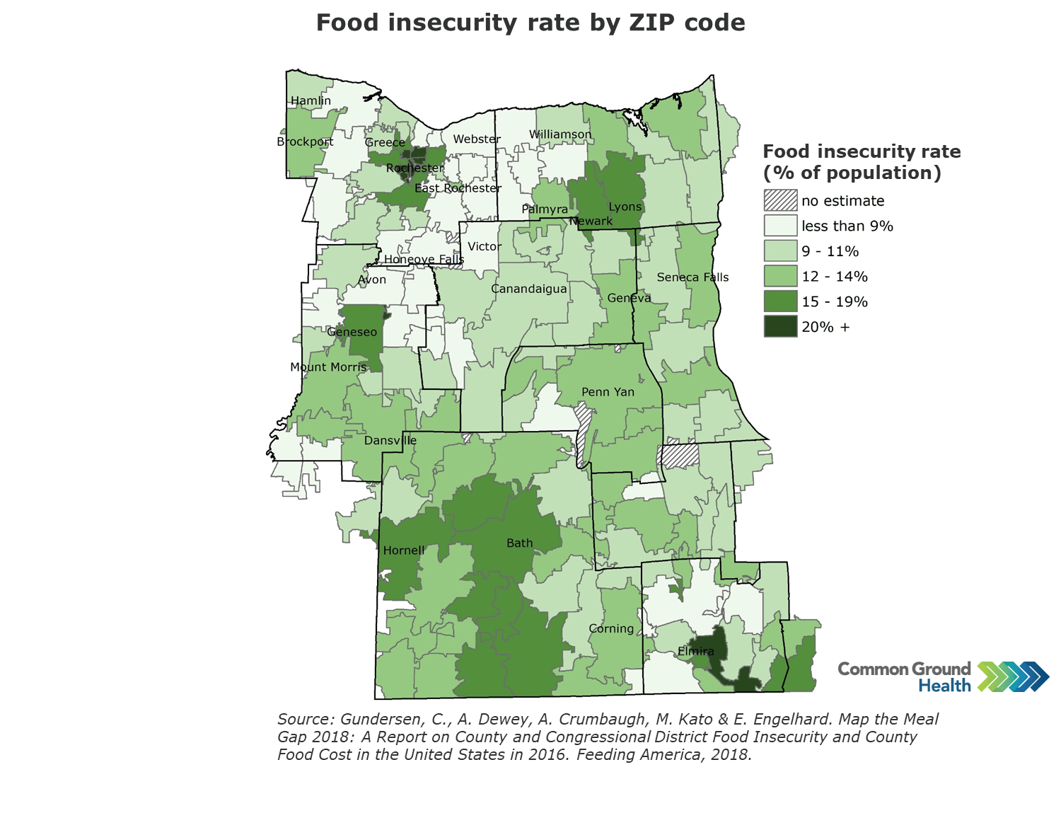 Western New York Zip Code Map Food Insecurity by ZIP Code | Common Ground Health