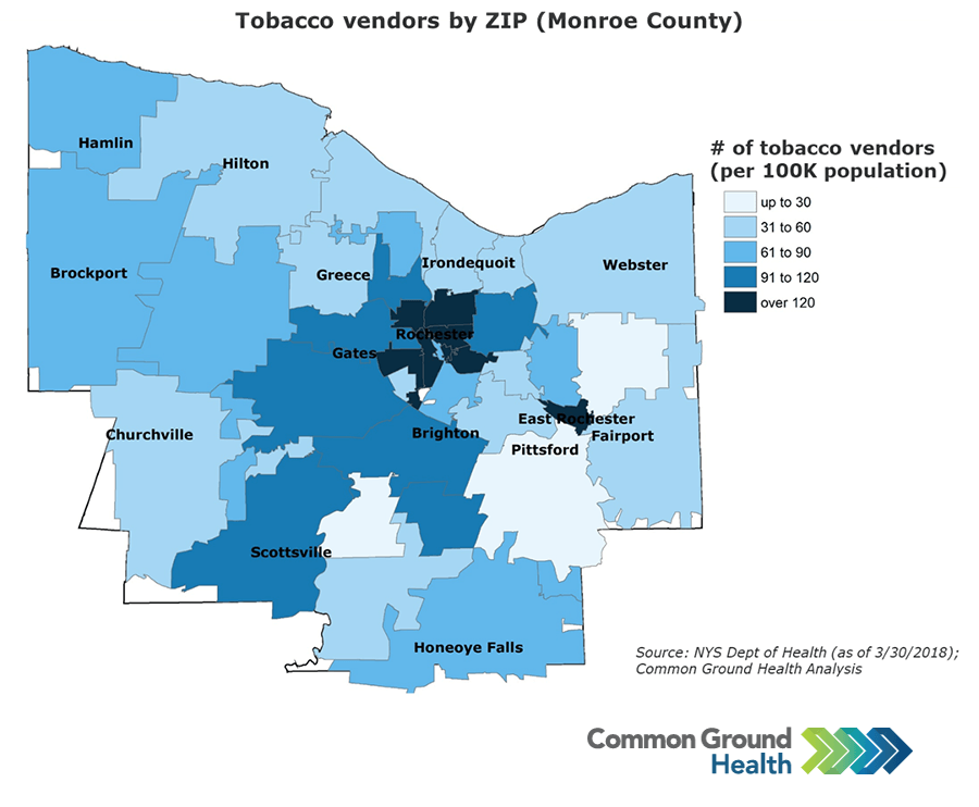 Rochester Ny Zip Code Map Tobacco Vendors By Zip Code | Common Ground Health